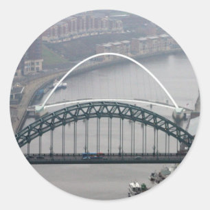The Tyne Bridge and Millennium Bridge Classic Round Sticker