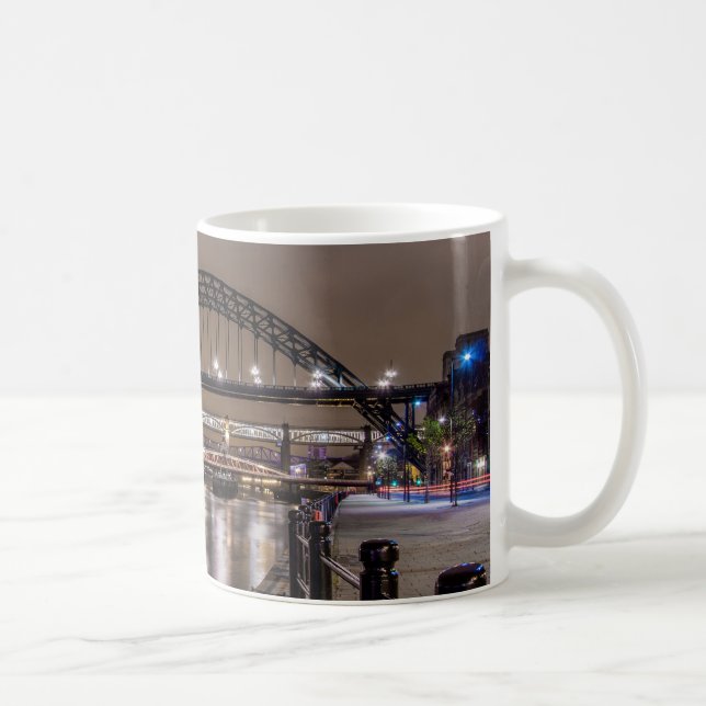The Tyne Bridge at night Coffee Mug (Right)
