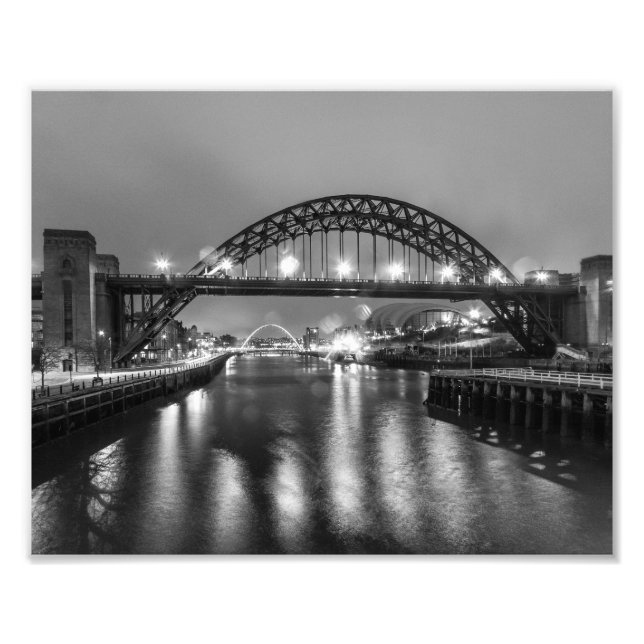 The Tyne Bridge at Night Photo Print (Front)