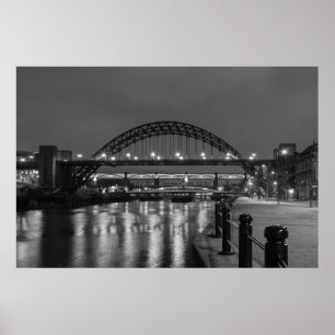 The Tyne Bridge at Night Poster