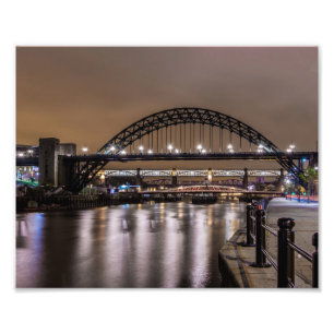 The Tyne Bridges at Night Photo Print