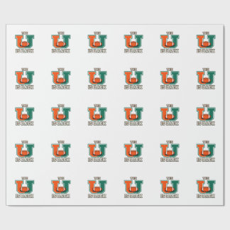 The U Is Back Orange and Green College Football Fa Wrapping Paper