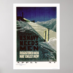 The U.S. Navy Needs Men (US02300) Poster