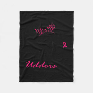 The Udders Breast Cancer Awareness Heifer Cow Lady Fleece Blanket