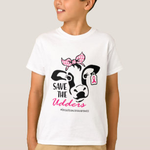 The Udders Breast Cancer Awareness Heifer Cow Lady T-Shirt