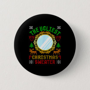 The Ugliest Ugly Christmas Sweater With Mirror Fun 6 Cm Round Badge