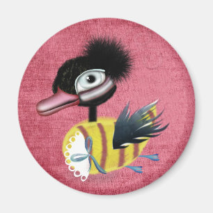 The Ugly Duckling fairytale pink grungy magnet