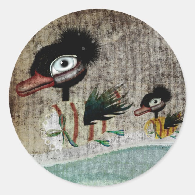 The Ugly Duckling fairytale vintage sticker (Front)
