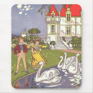 The Ugly Duckling, Vintage Fairy Tale by Hauman Mouse Mat