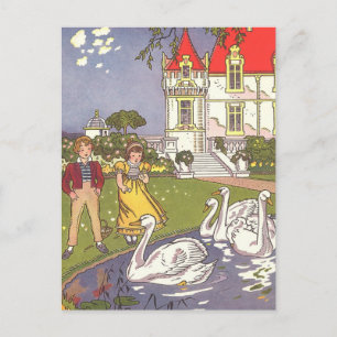 The Ugly Duckling, Vintage Fairy Tale by Hauman Postcard
