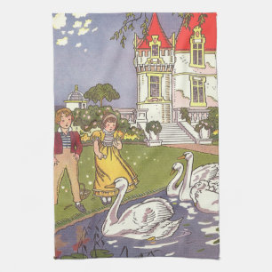 The Ugly Duckling, Vintage Fairy Tale by Hauman Tea Towel
