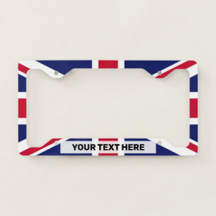 The UK Flag Black Text Personalised Licence Plate Frame