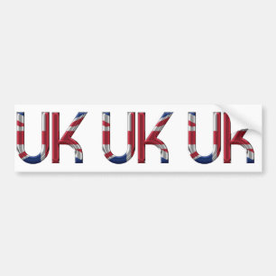 The UK Union Jack British Flag Typography Elegant Bumper Sticker