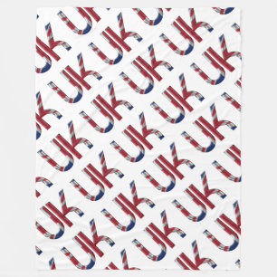 The UK Union Jack British Flag Typography Elegant Fleece Blanket