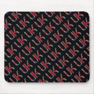 The UK Union Jack British Flag Typography Elegant Mouse Mat