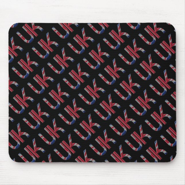 The UK Union Jack British Flag Typography Elegant Mouse Mat (Front)