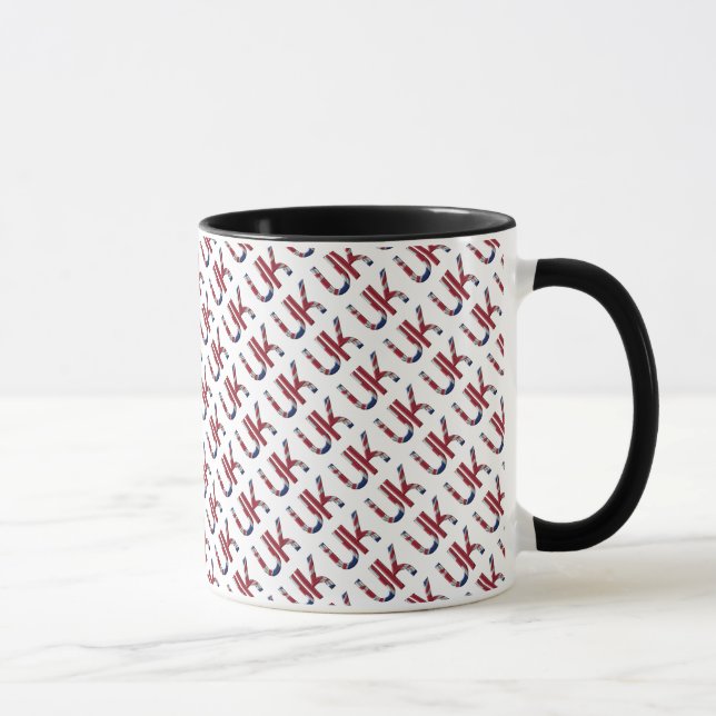 The UK Union Jack British Flag Typography Elegant Mug (Right)