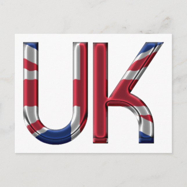 The UK Union Jack British Flag Typography Elegant Postcard (Front)