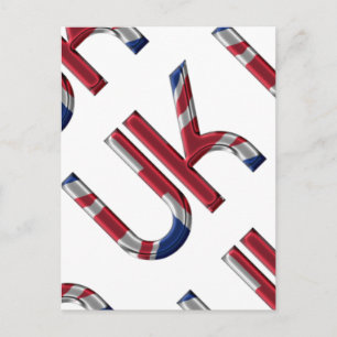 The UK Union Jack British Flag Typography Elegant Postcard