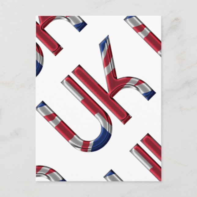 The UK Union Jack British Flag Typography Elegant Postcard (Front)
