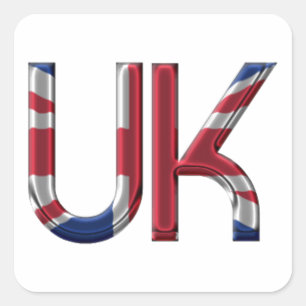The UK Union Jack British Flag Typography Elegant Square Sticker