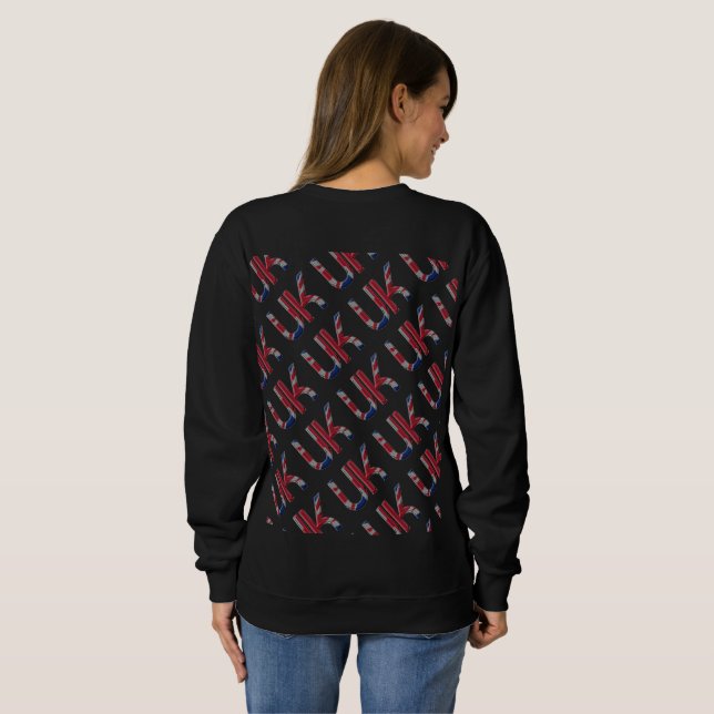 The UK Union Jack British Flag Typography Elegant Sweatshirt (Back Full)
