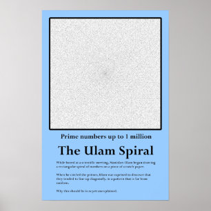 The Ulam Prime Number Spiral Poster