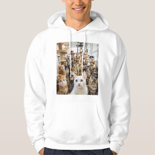 The Ultimate Cat Selfie – Squad Goals Meowed Hoodie (Front)