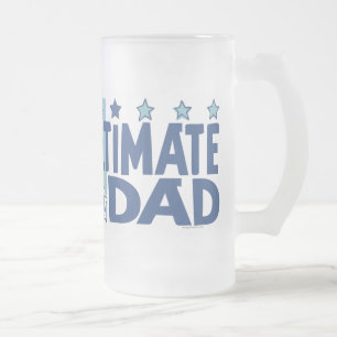 The Ultimate Dad Blue Frosted Glass Beer Mug