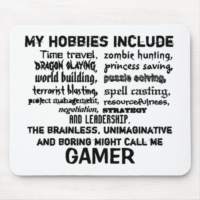 The Ultimate Gamer's Creed (White) Mouse Mat (Front)