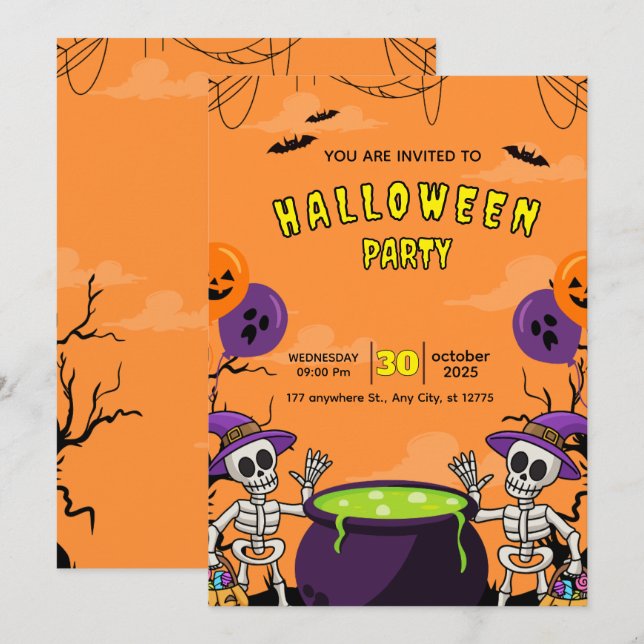 The ultimate Halloween invitation of this year (Front/Back)