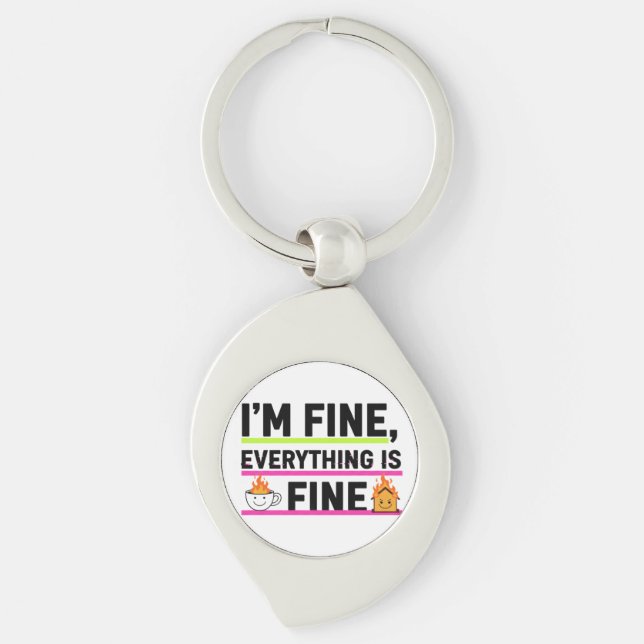 The Ultimate "I'm Fine" Men's Hoodies Key Ring (Front)