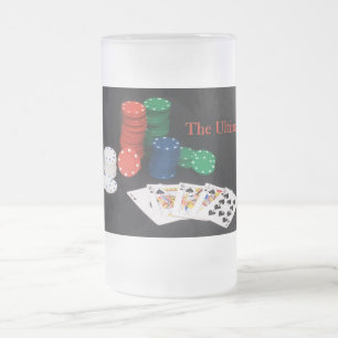 The Ultimate Poker Hand Frosted Glass Beer Mug