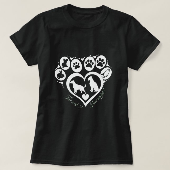 The Ultimate Tee for Animal Lovers" (Design Front)