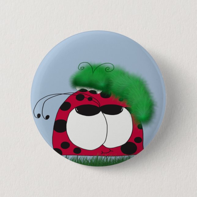 The Uncommon Friends Ladybug and Caterpillar 6 Cm Round Badge (Front)