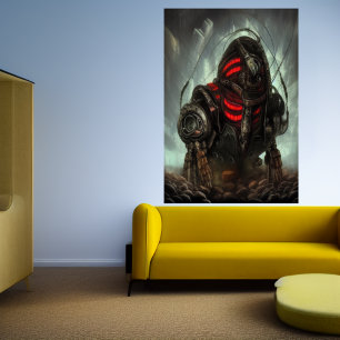 The underground mech miner   AI Art Poster