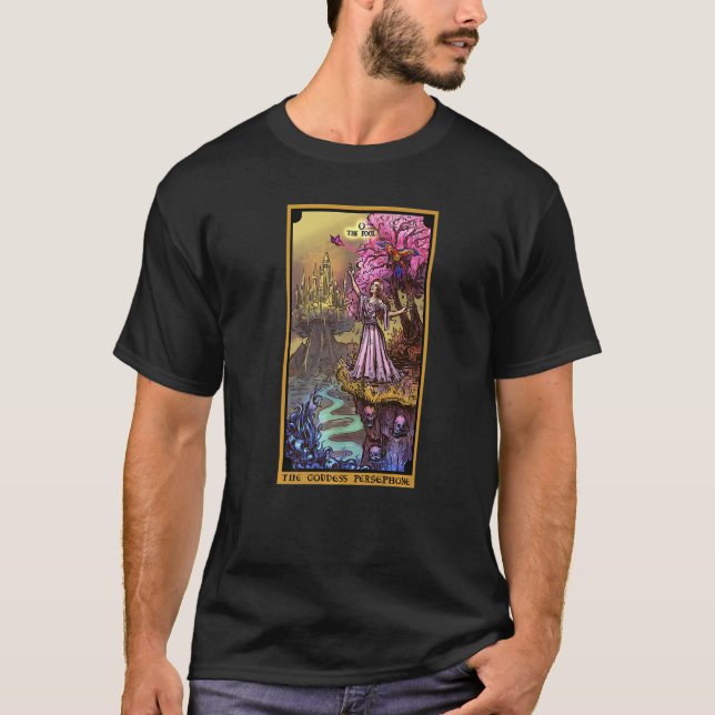 The Underworld Goddess The Fool Tarot Card Pagan W T-Shirt (Front)