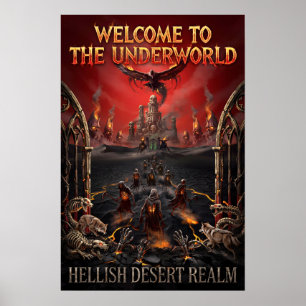 the Underworld Hellish Desert Realm Gothic Horror Poster