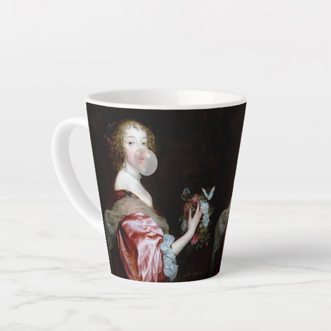 The unexpected arrival of butterflies latte mug (Left Angle)