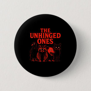 The Unhinged Ones Racoon Cat Possum Pigeon Creepy 6 Cm Round Badge