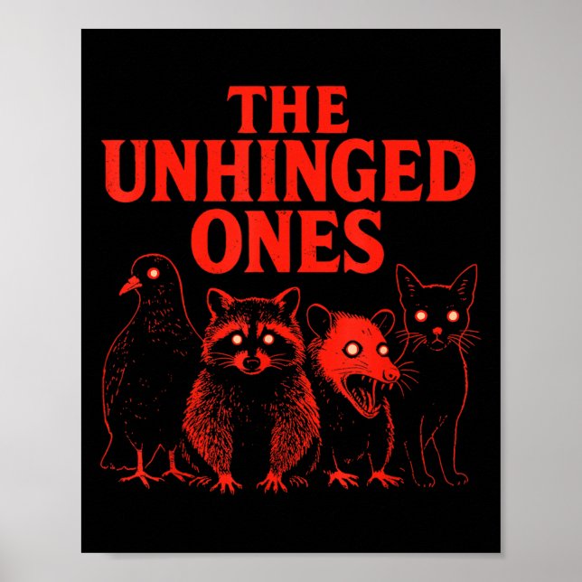 The Unhinged Ones Racoon Cat Possum Pigeon Creepy Poster (Front)
