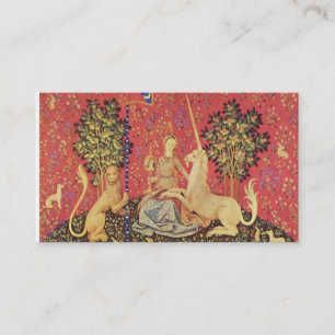 The Unicorn and Maiden Mediaeval Tapestry Image Business Card