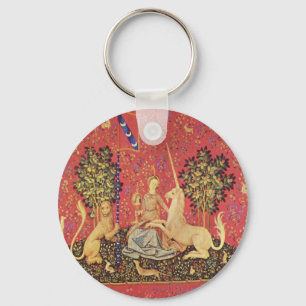 The Unicorn and Maiden Mediaeval Tapestry Image Key Ring