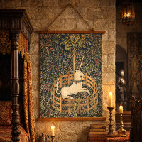 The Unicorn in Captivity 1505 print Mediaeval