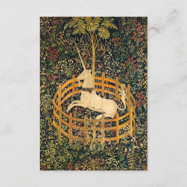 The Unicorn in Captivity Enclosure Card (Front)