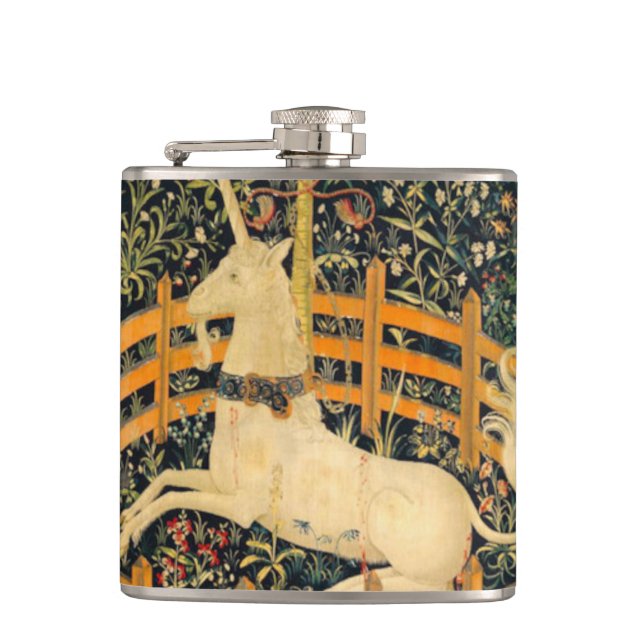The Unicorn in Captivity Hip Flask (Front)