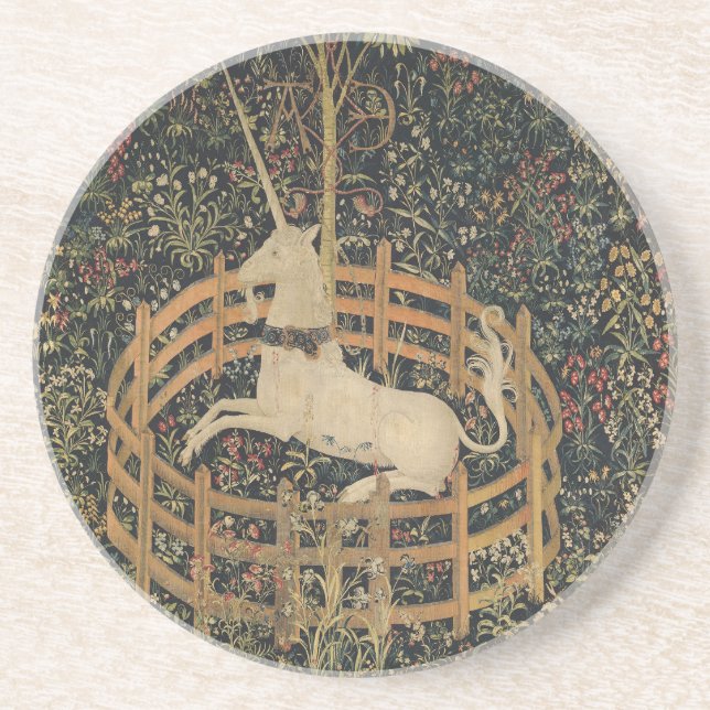 The Unicorn in Captivity, Mediaeval Tapestry  Coaster (Front)