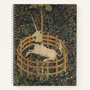The Unicorn in Captivity, Medieval Tapestry  Notebook