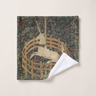 The Unicorn in Captivity, Medieval Tapestry  Wash Cloth