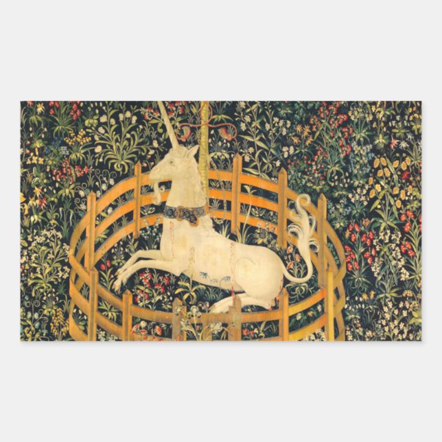 The Unicorn in Captivity Rectangular Sticker (Front)
